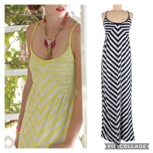Anthropologie Saturday Sunday cross back smocked knit fitted maxi sun dress EUC
